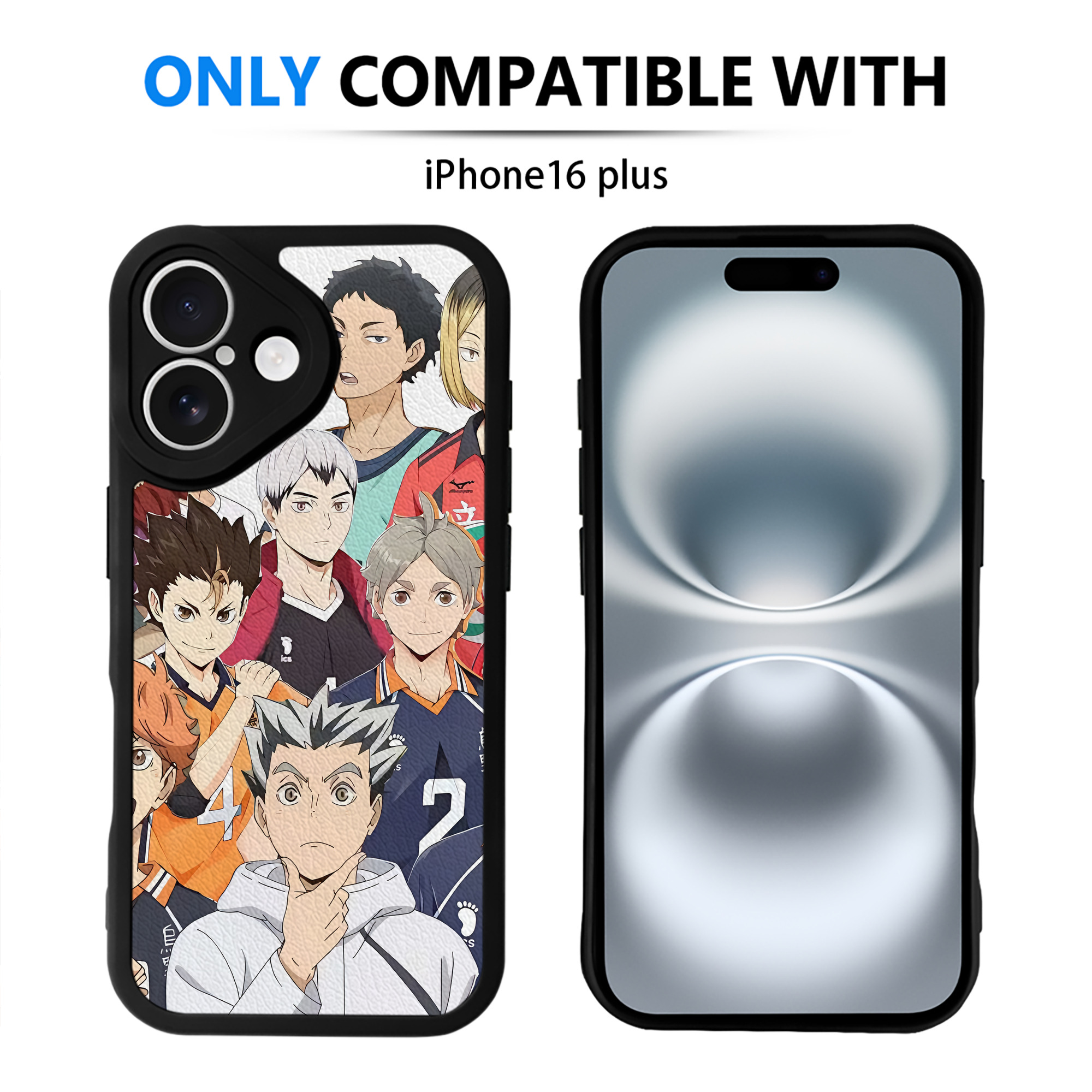（画像用） ハイキュー!! Haikyu!! 【iPhone 16シリーズ対応】シリコンスマホケース（レザー調） 材質：シリコン
